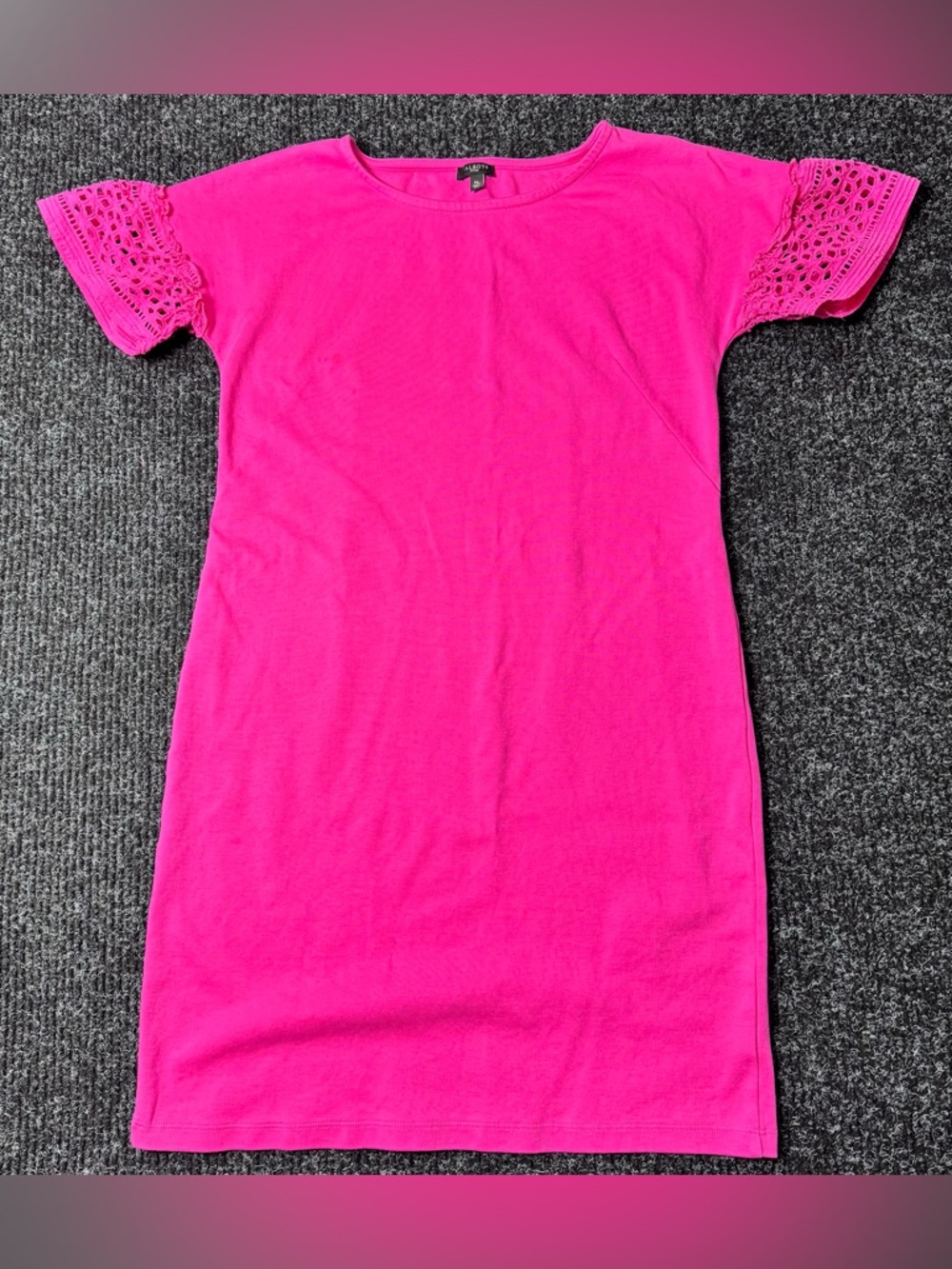 Talbots Petite Pink Crochet Sleeve Shift Dress MP